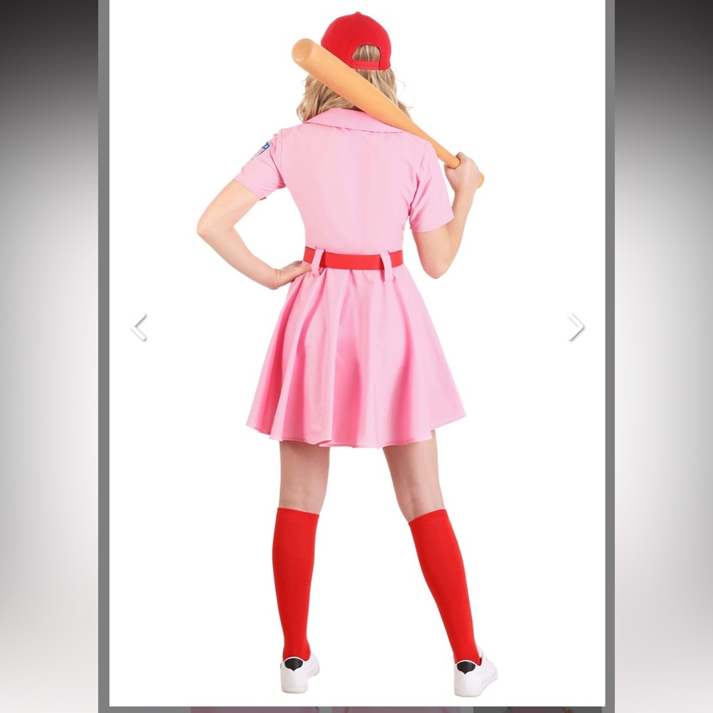 A League of Their Own Women’s Baseball Costume Cap Red Knee-High Socks Halloween - Picture 4 of 15
